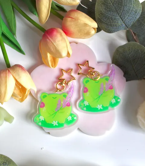 Lavender Frog Keychain